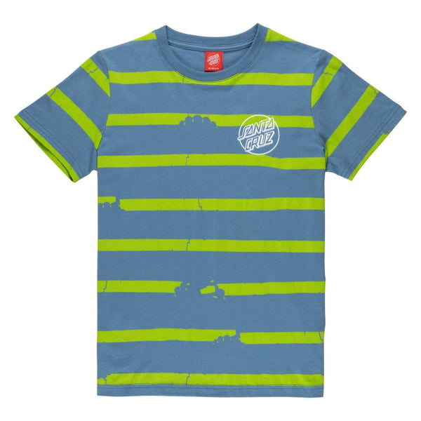 Santa Cruz Youth T-Shirt Youth Shark Bite Stripe - Dusty Blue - Skatewarehouse.co.uk