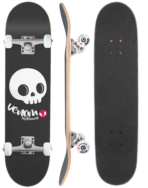 Venom Junior Kids Complete Skateboard - Skull Black - 7.25
