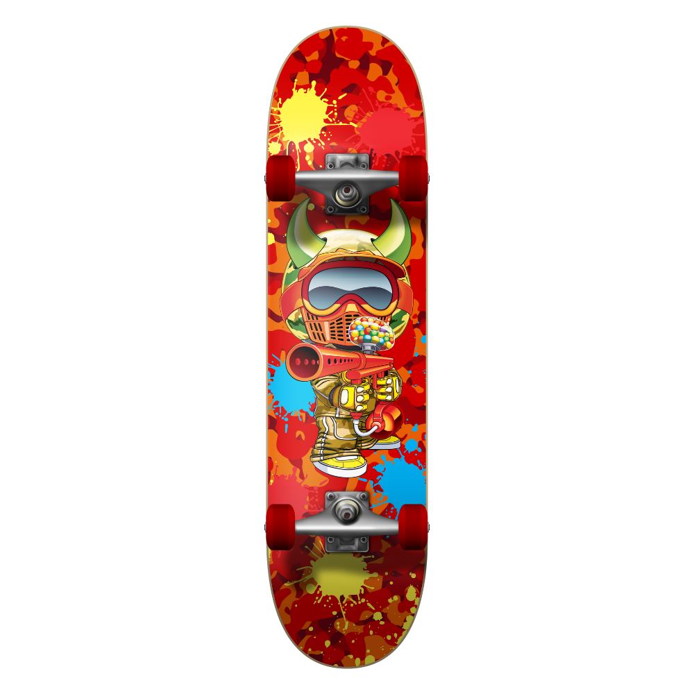 Speed Demons Paintballer Red Camo Complete Skateboard - 7.5"