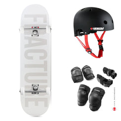 Fracture Fade White x Venom Custom Complete Skateboard Bundle - 8.25"