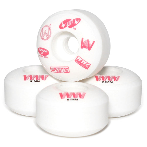 Wayward Funnel Pro - Rodrigo TX (White / Pink) Skateboard Wheels - 51mm