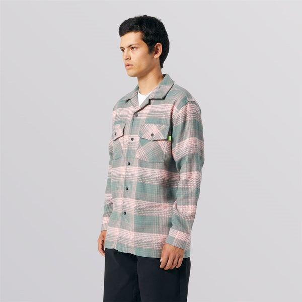 HUF Smash Flannel Overshirt (Pink) Apparel - S