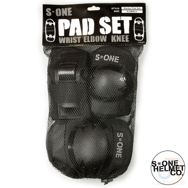 S1 Starter Pad Set - Knee / Elbow / Wrist - Black - XS