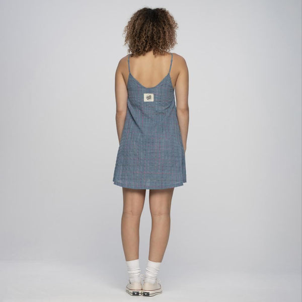 Santa Cruz Womens Dress Sundance Skater Dress - Blue Check - Skatewarehouse.co.uk