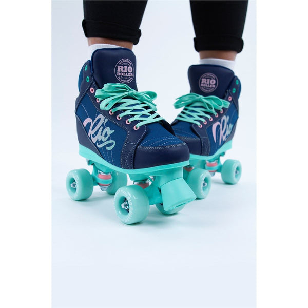Rio Roller Lumina Quad Skates - Navy / Green - Skatewarehouse.co.uk