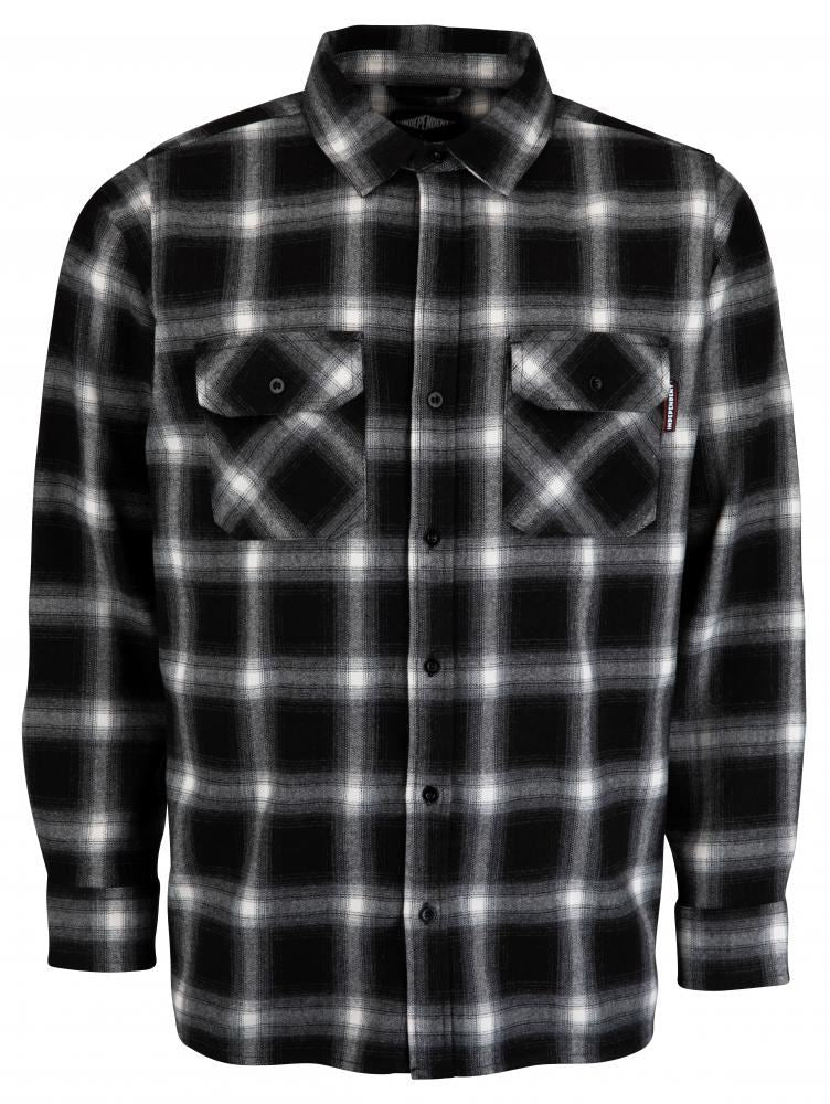 Independent Shirt Mission Shirt - Black Check - Skatewarehouse.co.uk