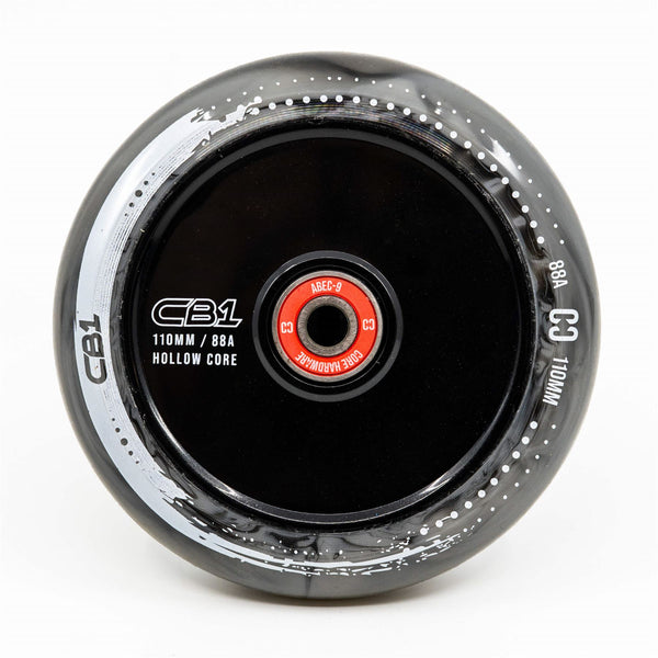 CORE CB1 Plastic Hollow Core Scooter 110mm - Black / White Scooter Wheels