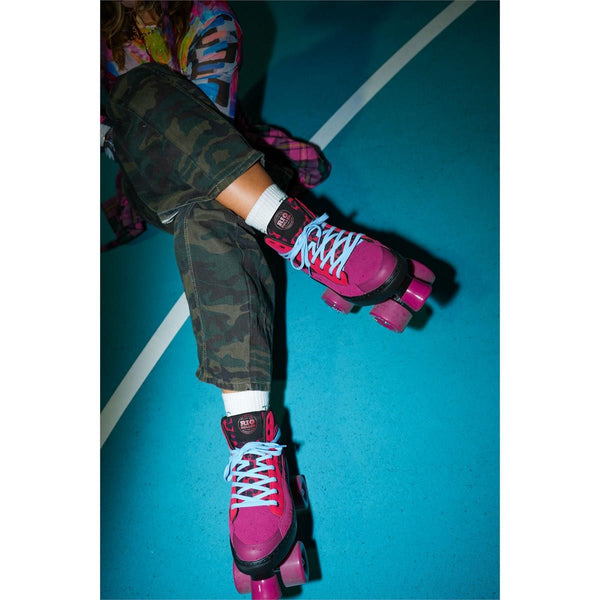 Rio Roller Beats Quad Skates - Red / Leopard