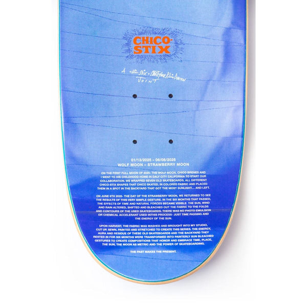 Chico Stix Wolf / Strawberry Moon CS1 Egg Shape (Top & Bottom Graphic) Skateboard Deck - 8.75"