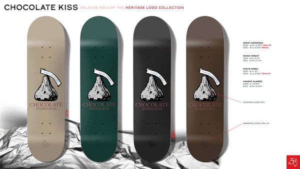 Chocolate Skateboard Kiss Kenny Anderson Twin Tip Skateboard Deck - 8.25