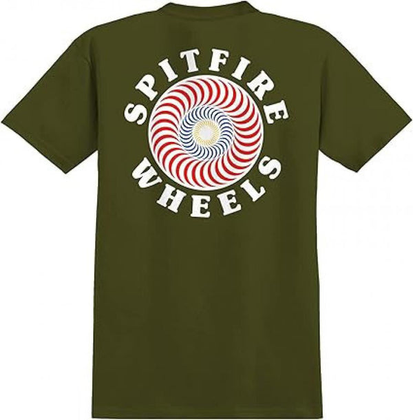 Spitfire T-Shirt OG Classic Fill - Military Green / Multi - Skatewarehouse.co.uk