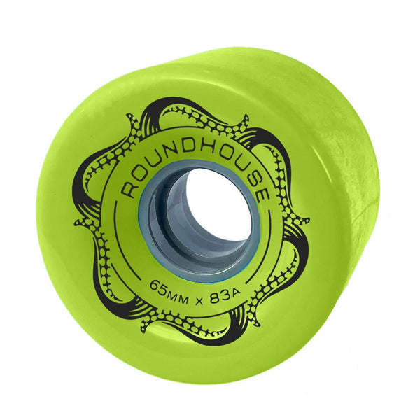 Carver Skateboards Roundhouse - Slicks - Green Glo (83A) Skateboard Wheels - 65mm