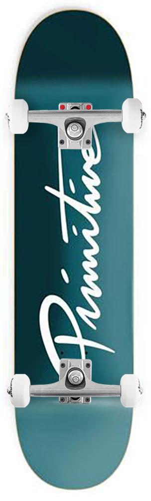Primitive Nuevo Script Core Deck Teal x Venom Custom Complete Skateboard - 7.75