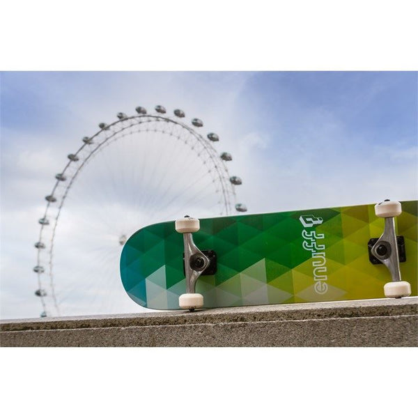 Enuff Geometric Green Complete Skateboard Bundle - SFR Helmet & Pads