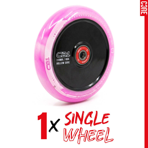 CORE CB1 Nylon Hollow Core Scooter 110mm - White / Pink Scooter Wheels