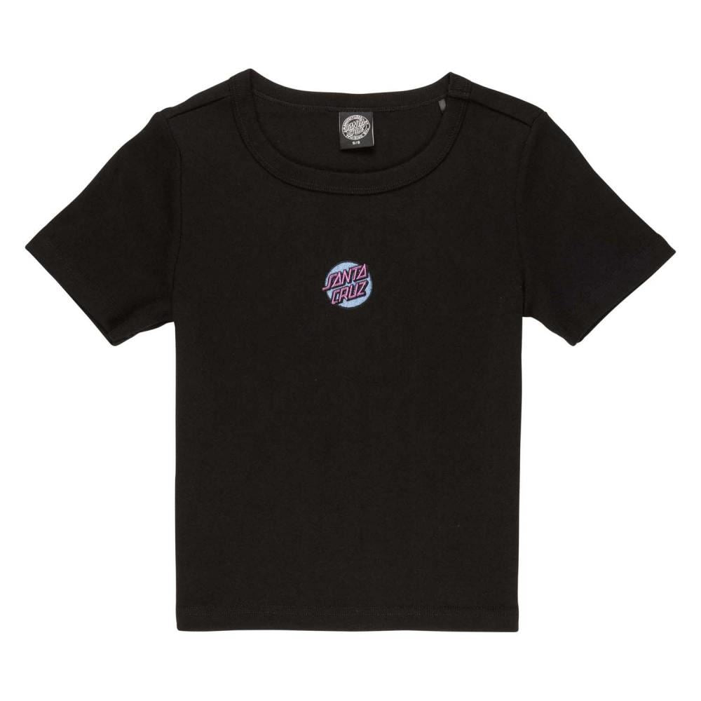 Santa Cruz Womens T-Shirt Other Dot Emb T-Shirt - Black - Skatewarehouse.co.uk