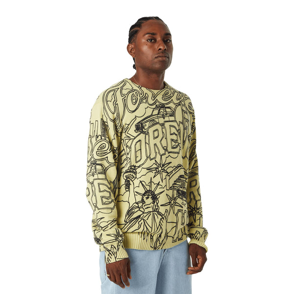 HUF Forever Crewneck Sweater (Pistachio) - L