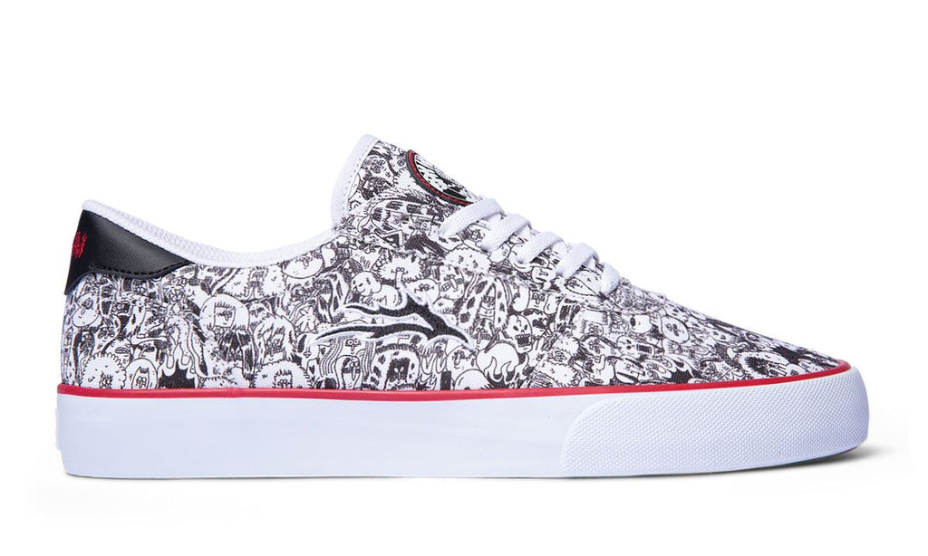 Lakai Jay Howell Manchester Canvas Skate Shoes - White Print - Skatewarehouse.co.uk