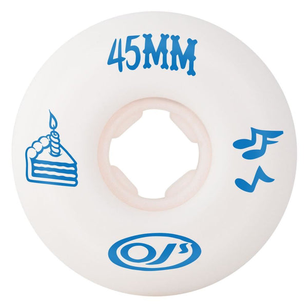 OJ Mini Chubbies Skateboard Wheels Lil Dough Butts 99a - White / Blue / Black - Skatewarehouse.co.uk