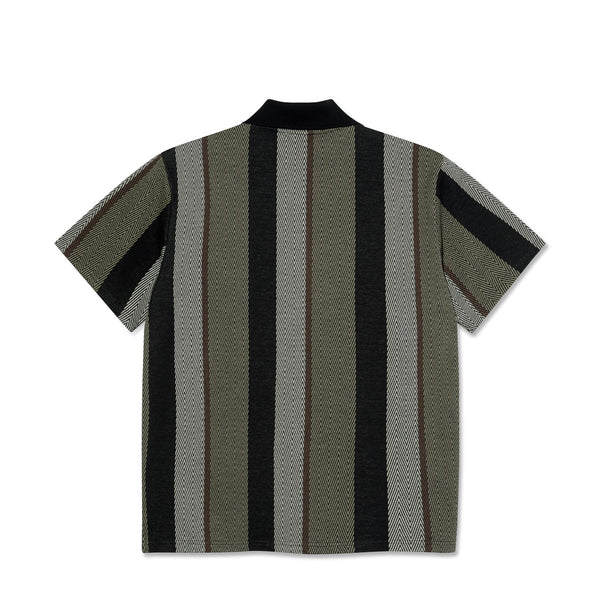 Polar Skate Co Jacques Polo Shirt | Herringbone (Khaki Green) - M