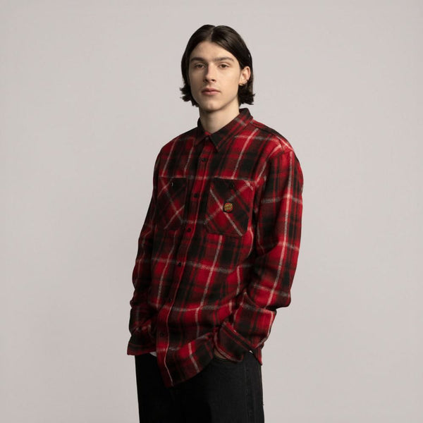 Santa Cruz Shirt Apex Shirt - Red Check - Skatewarehouse.co.uk