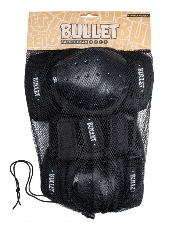 Bullet Triple Padset Standard Combo Adult - Black - Skatewarehouse.co.uk