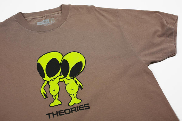 Theories Twins Garment Dyed Tee Faded Brown - M