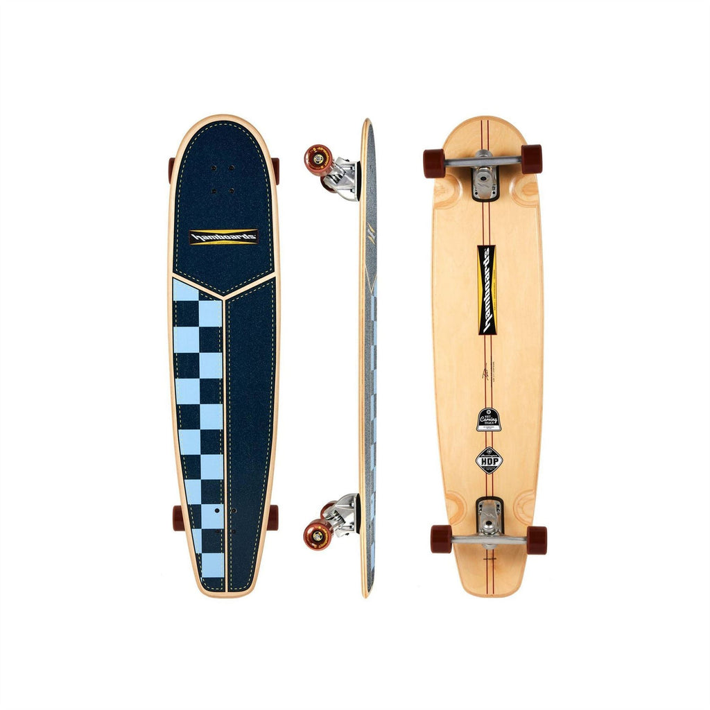 Hamboards - 45" The Huntington Hop - Navy / Light Blue Checkers Longboard Complete