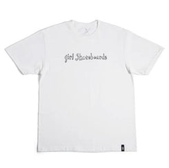 Girl Hand Script Tee White - Skatewarehouse.co.uk