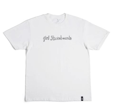 Girl Hand Script Tee White - Skatewarehouse.co.uk