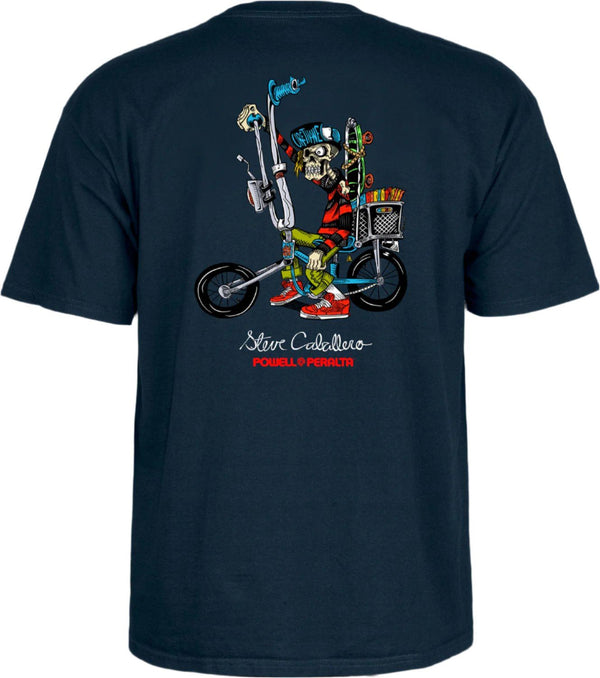 Powell-Peralta Steve Caballero Chopper Bike Tee Navy - Skatewarehouse.co.uk