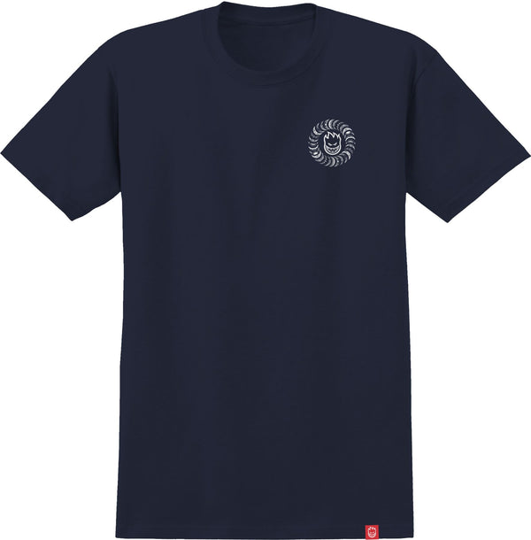 Spitfire Classic Swirl Paisley Tee (True Navy W / White Prints) - S