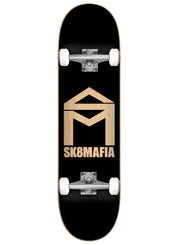 Sk8Mafia House Logo Black Stained Sk8Mafia Complete Skateboard - 8.0" - Skatewarehouse.co.uk