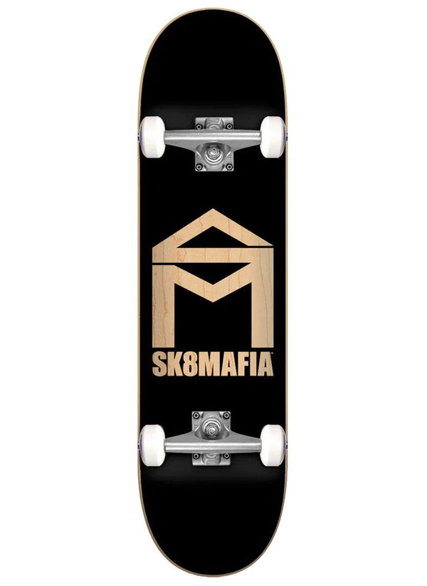 Sk8Mafia House Logo Black Stained Sk8Mafia Complete Skateboard - 8.0