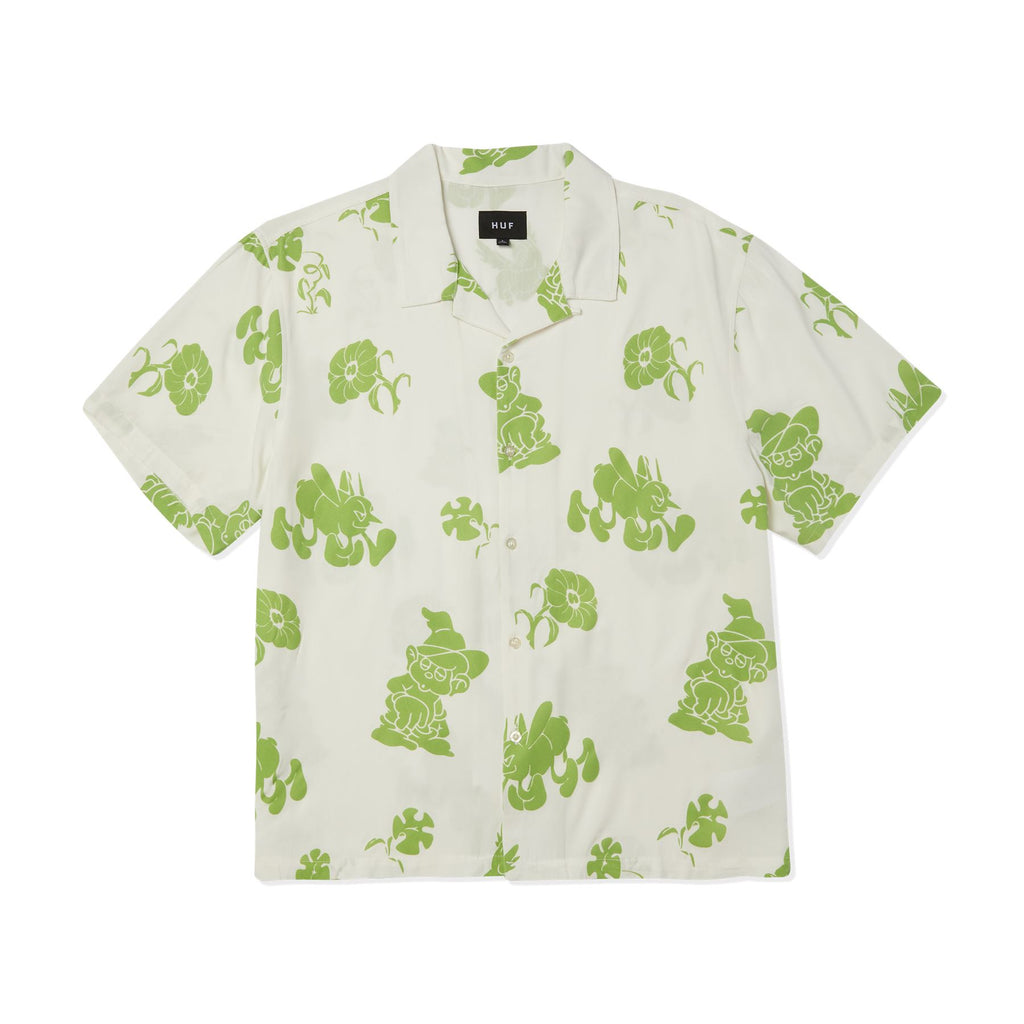 Trip Flocked S / S Resort Shirt (White)