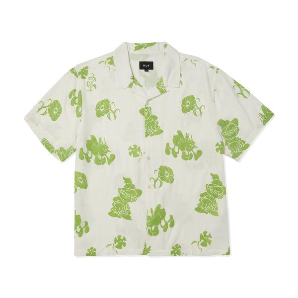 Trip Flocked S / S Resort Shirt (White)
