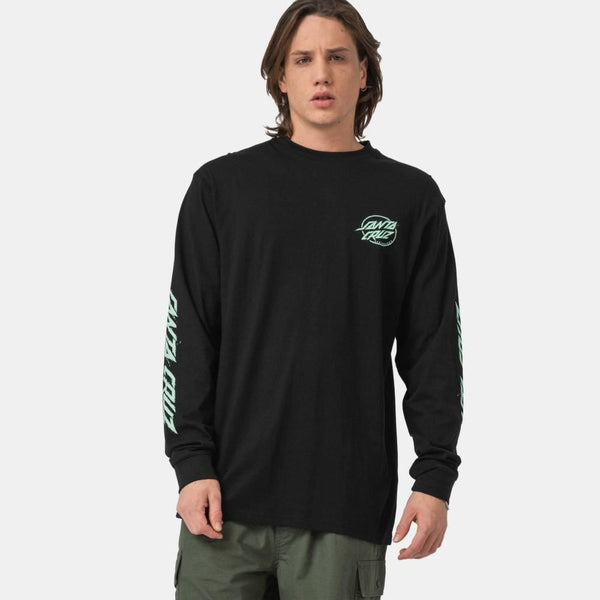 Santa Cruz Longsleeve T-Shirt Cyber Dot LS T-Shirt - Black - Skatewarehouse.co.uk