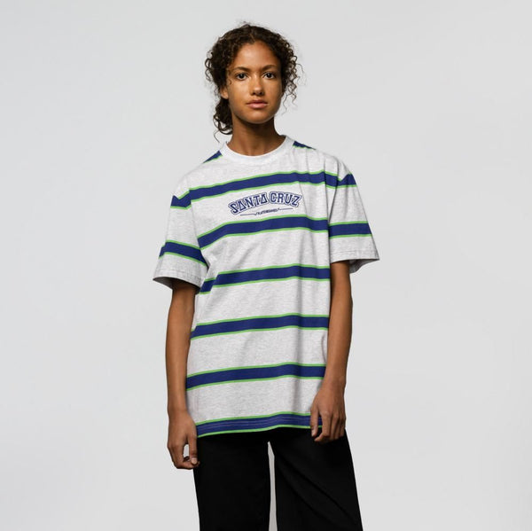 Santa Cruz T-Shirt Collegiate SC Stripe - Heather Stripe - Skatewarehouse.co.uk