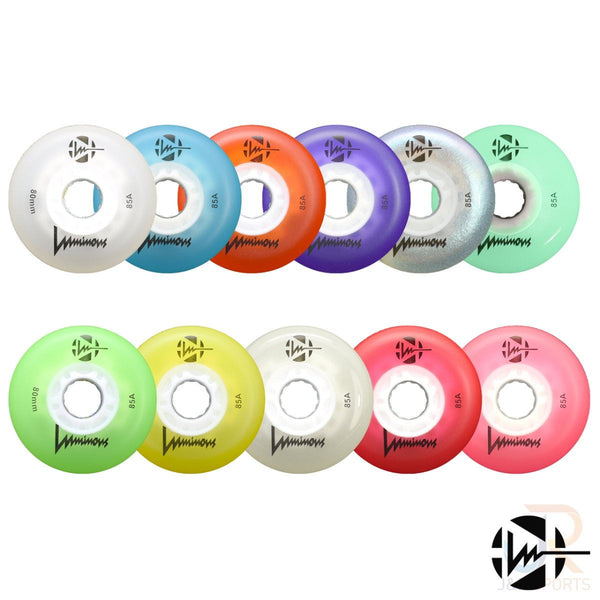 Luminous Led Inline Wheel (Set of 4 Wheels) - Black - 80Mm/85A - Skatewarehouse.co.uk