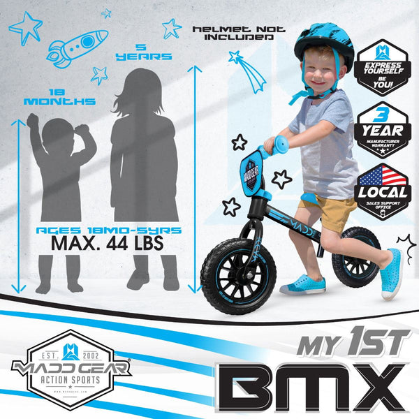 Madd MY 1st Bmx Balance Bike - Black / Blue Accessories