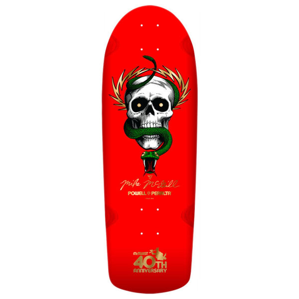 Powell-Peralta™ Mike McGill • Skull & Snake '' • McTwist 40th • Red/Gold Foil Skateboard Deck - 10.0