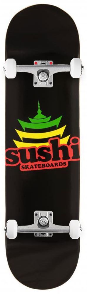 Sushi Pagoda Logo Black Custom Complete Skateboard - 8.125" - Skatewarehouse.co.uk