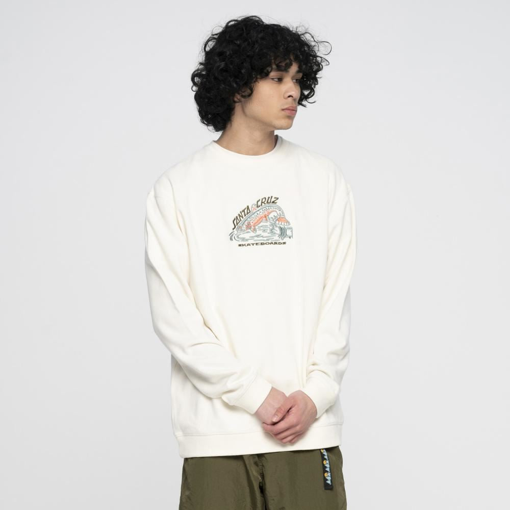 Santa Cruz Crew Retreat Crew - Unbleached Cotton - Skatewarehouse.co.uk