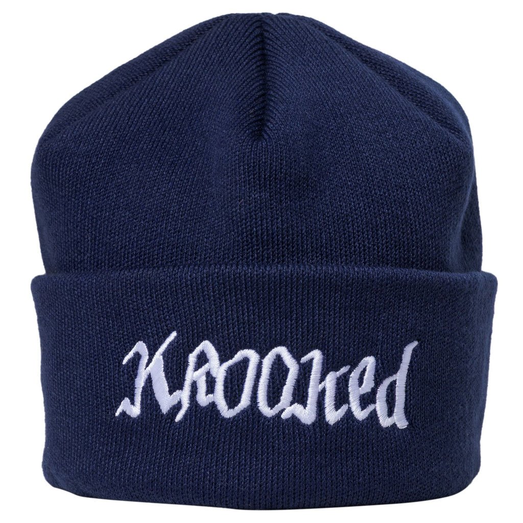 Double Ok Script Beanie (Navy/White) - O/S