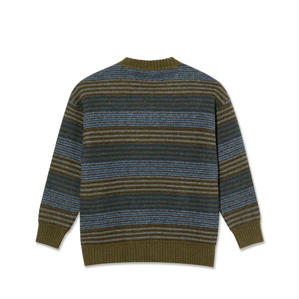 Polar Skate Co George Sweater (Blue Green Stripe) - 3