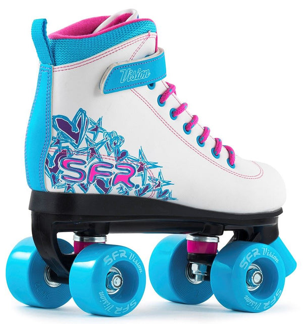 SFR Vision II Quad Skates - White / Blue - Skatewarehouse.co.uk