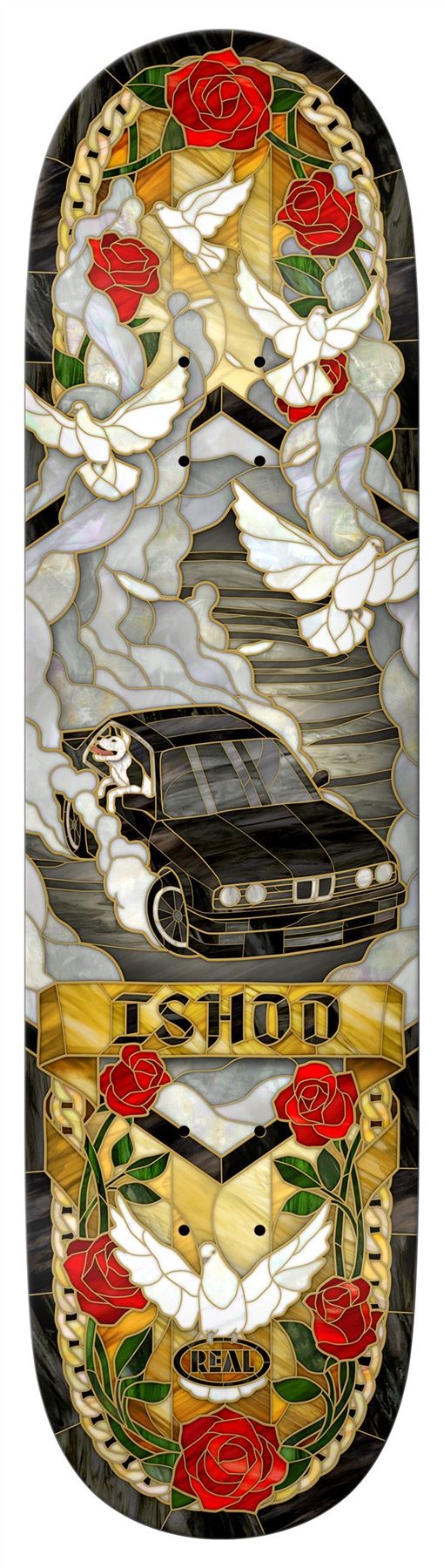 Real Ishod - Cathedral - *New* - Twin Tail (Multi) Skateboard Deck - 8.25