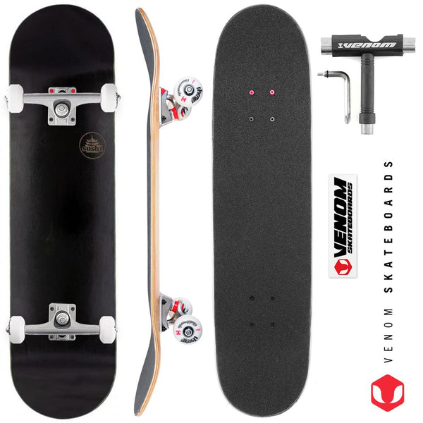 Sushi s Pagoda Stamp Black Custom Complete Skateboard - 8.0