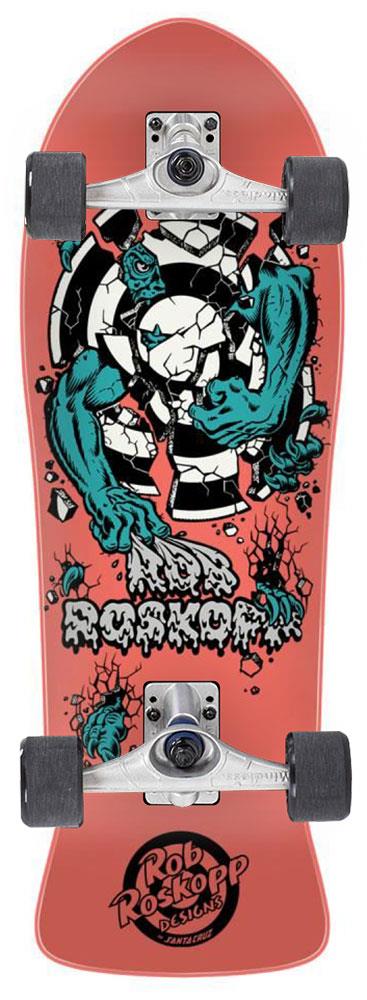 Santa Cruz Roskopp Three Reissue x Mindless Custom Surf Skate Skateboard - 10.17