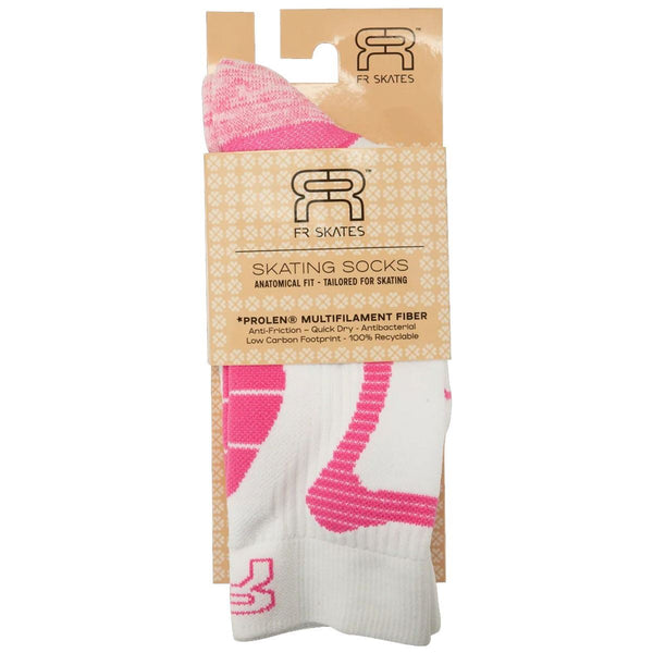 FR Skating Sports Socks - White / Pink
